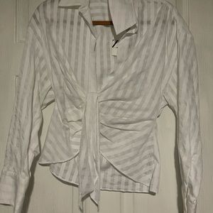 Zara button down stylish top white new